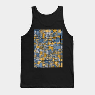 Arlington Map Pattern in Blue & Gold Tank Top